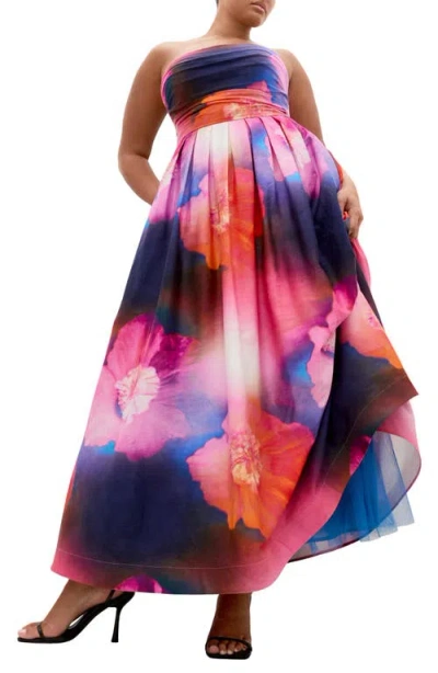 City Chic Rosalee Floral Maxi Dress In Multi