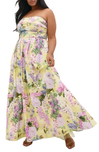 City Chic Rosalee Floral Maxi Dress In Multi