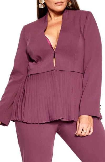 City Chic Sadie 2-in-1 Blazer In Roseberry
