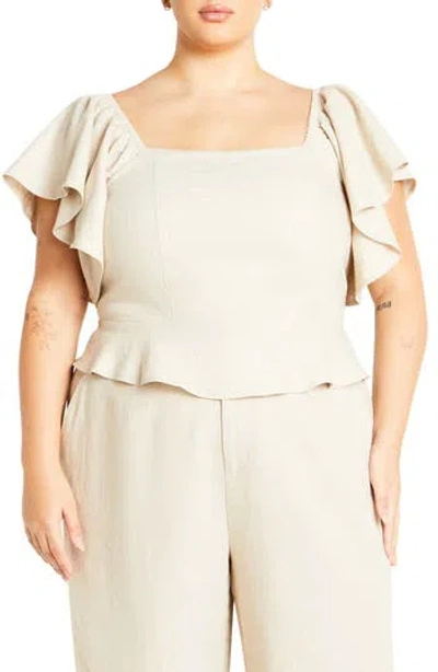City Chic Samara Crop Top In Gray
