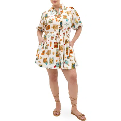 City Chic Sao Paulo Amore Print Shirtdress In Multi