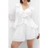 City Chic Sara Ruffle Button-up Top