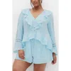 City Chic Sara Ruffle Button-up Top