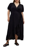 City Chic Sarina Maxi Wrap Dress In Black