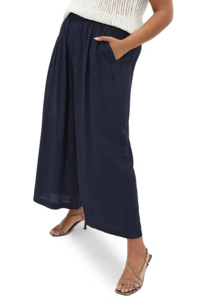 City Chic Sasha Wide Leg Pull-on Pants In Blue
