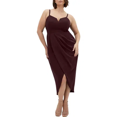 City Chic Sassy Dress In Oxblood