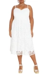 City Chic Scarlet Lace Fit & Flare Dress In Ivory