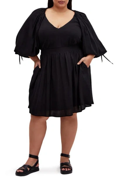 City Chic Scarlette Long Sleeve Dress In Black