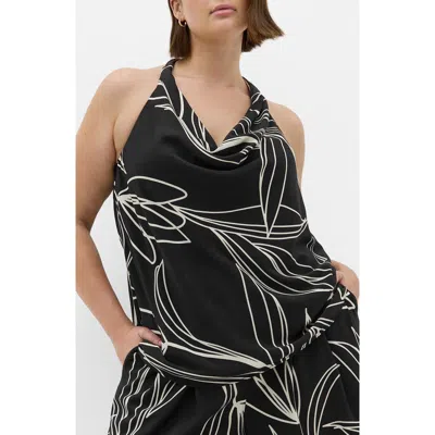 City Chic Shania Cowl Neck Sleeveless Top In Black