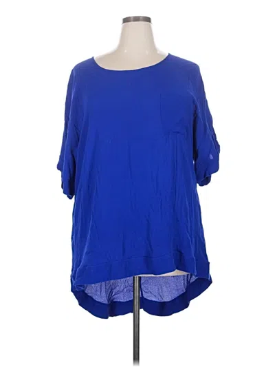 Pre-owned City Chic Short Sleeve Blouse In Blue