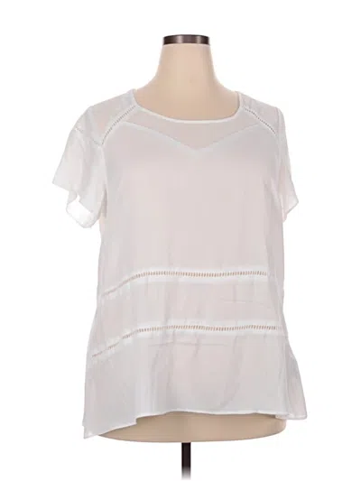 Pre-owned City Chic Short Sleeve Blouse In White