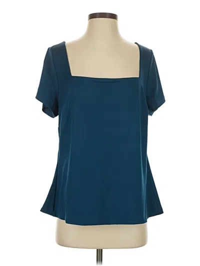 Pre-owned City Chic Short Sleeve Top Blue Square Neckline Tops