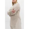 City Chic Side Split Mock Neck Longline Sweater In Gray