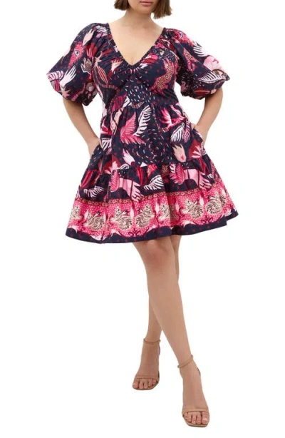 City Chic Simono Fit & Flare Minidress In Multi