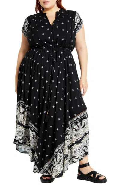 City Chic Sky Maxi Dress In Black Wild Love