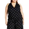 City Chic Sky Sleeveless Top In Black Wild Love