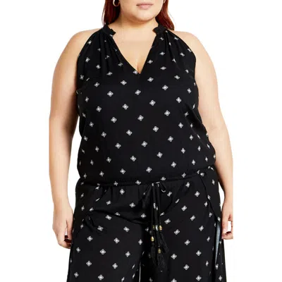 City Chic Sky Sleeveless Top In Black Wild Love