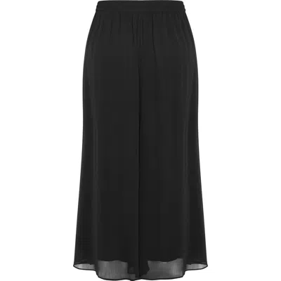 City Chic Skyla Elastic Waist Wide Leg Pants In Black
