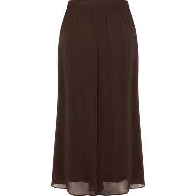 City Chic Skyla Elastic Waist Wide Leg Pants In Brown