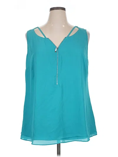 Pre-owned City Chic Sleeveless Blouse In Blue