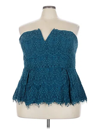 City Chic Sleeveless Blouse In Blue