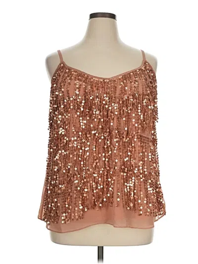 City Chic Sleeveless Blouse In Brown