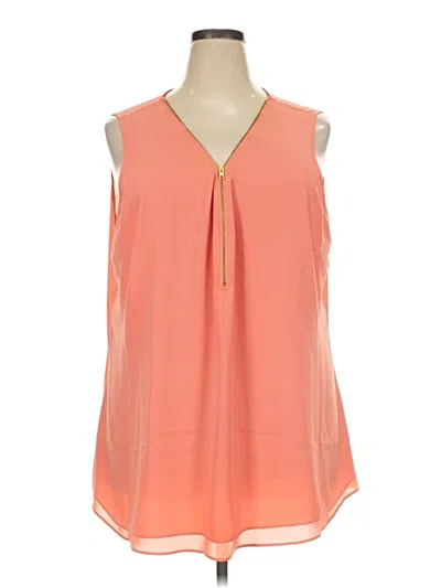 Pre-owned City Chic Sleeveless Blouse In Orange