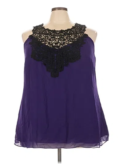 Pre-owned City Chic Sleeveless Blouse In Purple