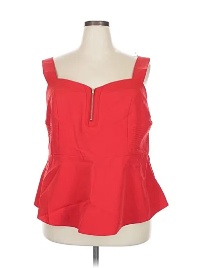 Pre-owned City Chic Sleeveless Blouse In Red