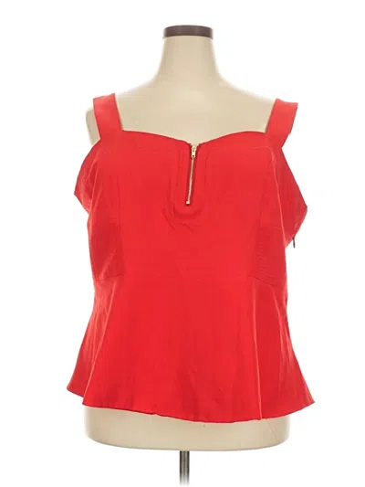 Pre-owned City Chic Sleeveless Blouse In Red