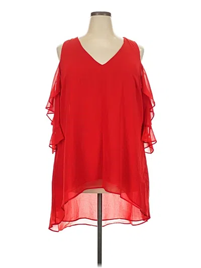 Pre-owned City Chic Sleeveless Blouse In Red