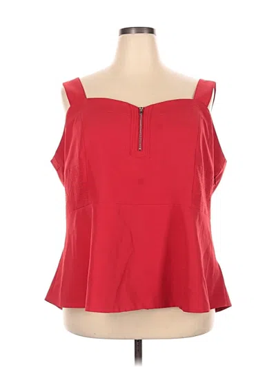 Pre-owned City Chic Sleeveless Blouse In Red
