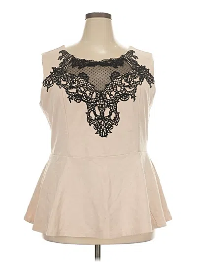 Pre-owned City Chic Sleeveless Blouse In Tan