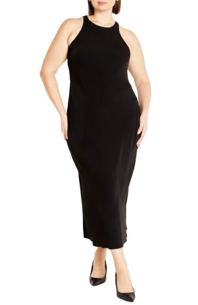 City Chic Sleeveless Dress In Black