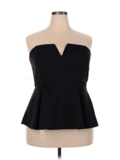 Pre-owned City Chic Sleeveless Top Black Strapless Neckline Tops