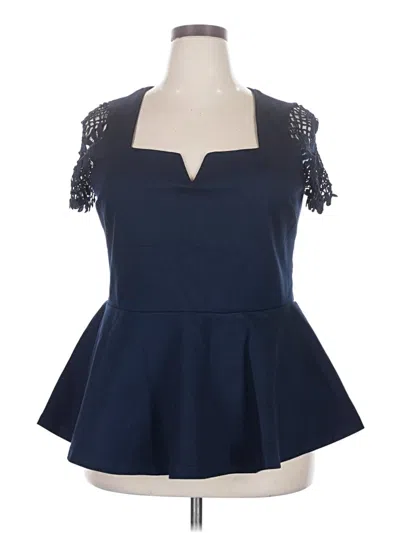 Pre-owned City Chic Sleeveless Top Blue Sweetheart Neckline Tops