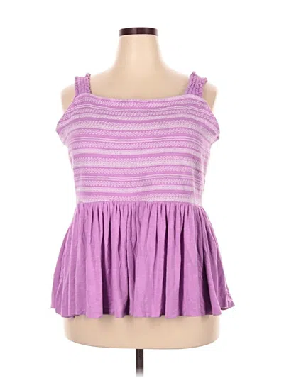 Pre-owned City Chic Sleeveless Top Purple Square Neckline Tops
