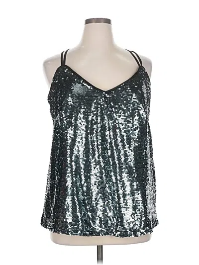 Pre-owned City Chic Sleeveless Top Silver Halter Neckline Tops