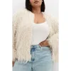 City Chic Sparkle Queen Jacket In White