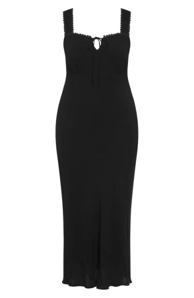 City Chic Spring Love Maxi Slipdress In Black