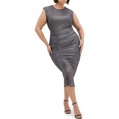 City Chic Starlit Cap Sleeve Ruched Body-con Dress