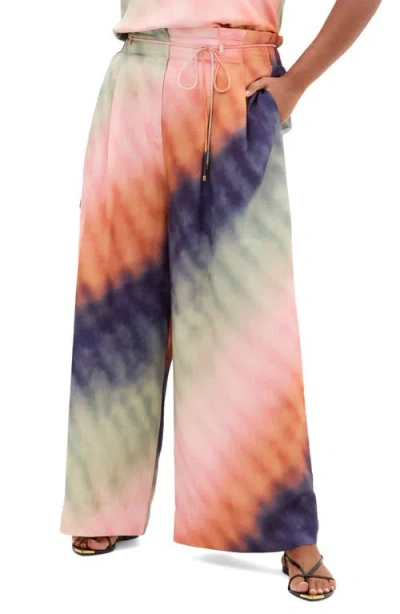 City Chic Sunset Ombré Wide Leg Pants In Multi