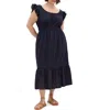 City Chic Sweet Broderie Anglaise Maxi Dress In Navy
