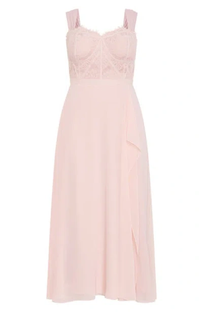City Chic Sweet Evie Dress In Pink