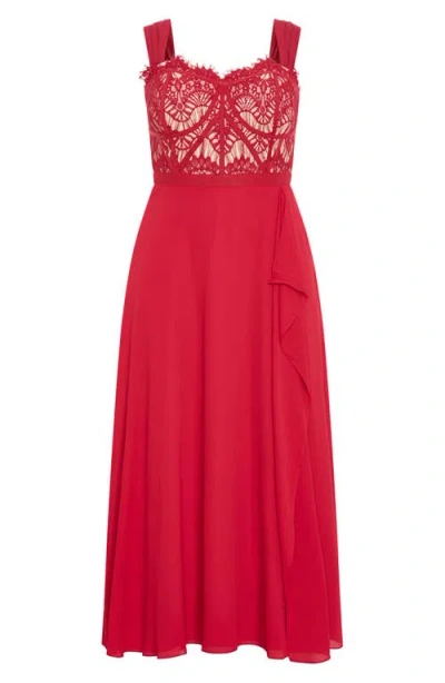City Chic Sweet Evie Dress In Red