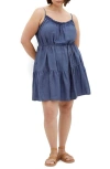 City Chic Sweet Tiers Sleeveless Denim Dress