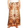 City Chic Swept Away Wide Leg Pants In Brown