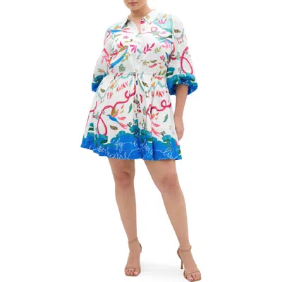 City Chic Tahlia Allover Print Minidress In Multi