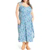 City Chic Tamara Floral Tie Strap Midi Sundress In Blue