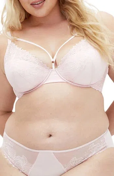 City Chic Tara Plunge Bra In Pink